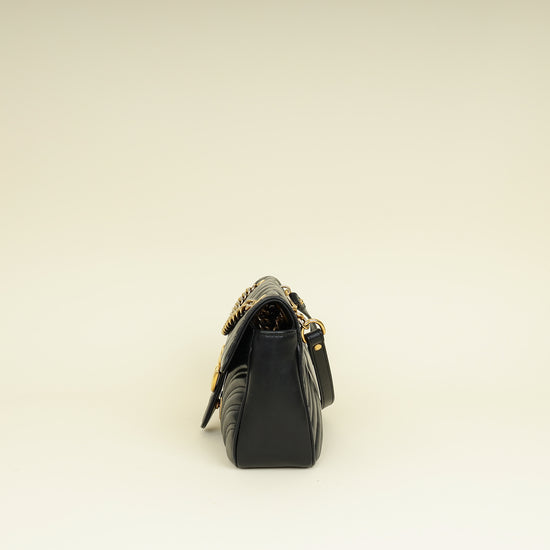 Gucci Black GG Marmont Medium Shoulder Bag