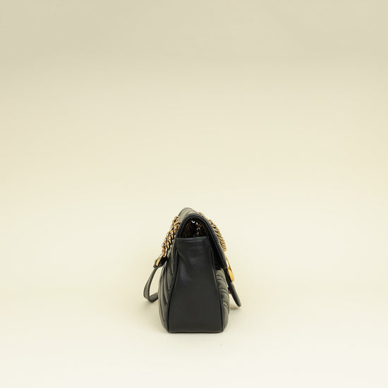 Gucci Black GG Marmont Medium Shoulder Bag