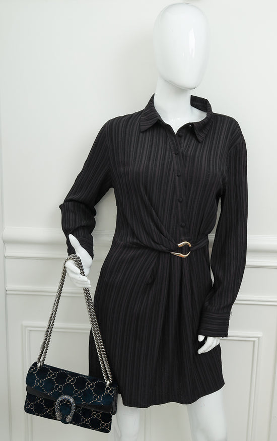 Gucci Navy Blue GG Velvet Dionysus Small Shoulder Bag-Gucci-THE CLOSET