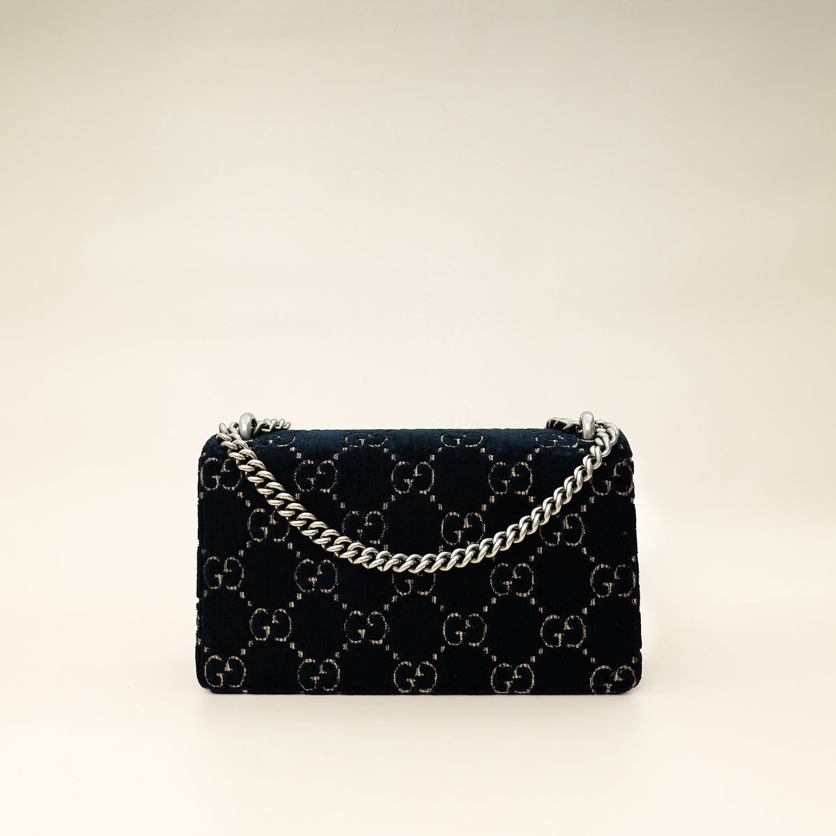 Gucci Navy Blue GG Velvet Dionysus Small Shoulder Bag-Gucci-THE CLOSET
