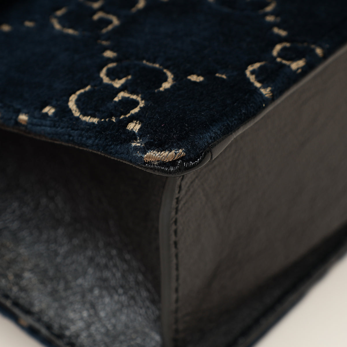 Gucci Navy Blue GG Velvet Dionysus Small Shoulder Bag-Gucci-THE CLOSET