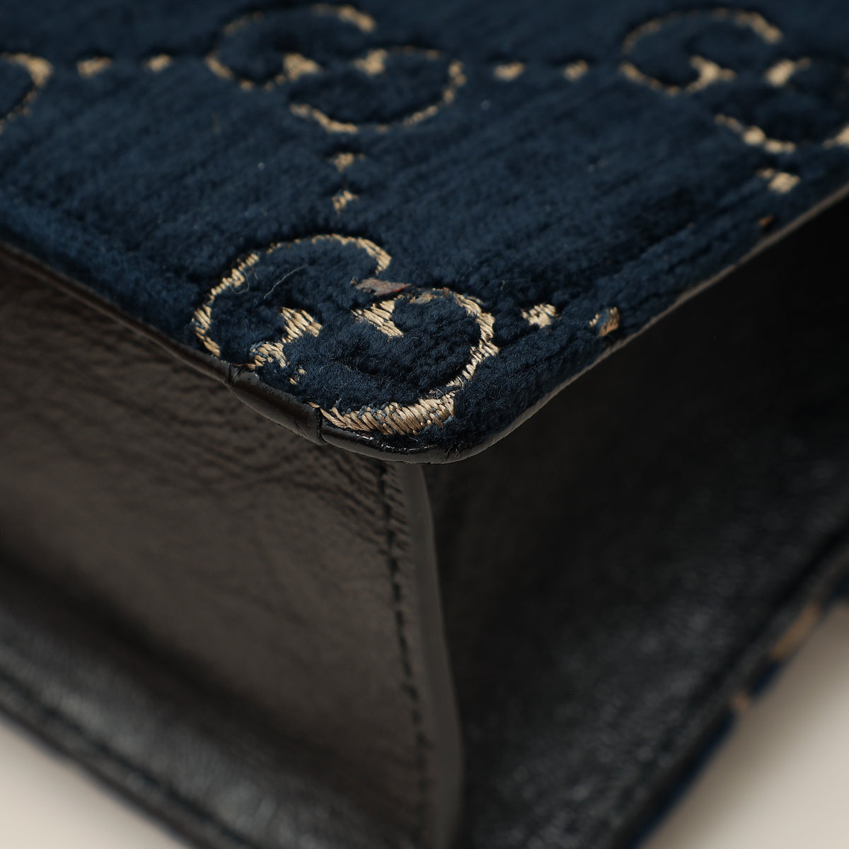 Gucci Navy Blue GG Velvet Dionysus Small Shoulder Bag-Gucci-THE CLOSET