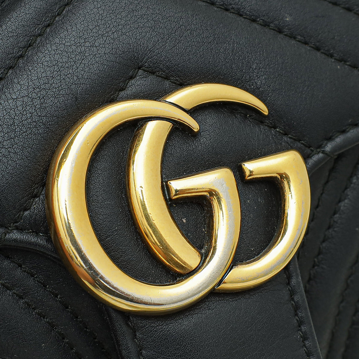 Gucci Black GG Marmont Flap Mini Shoulder Bag