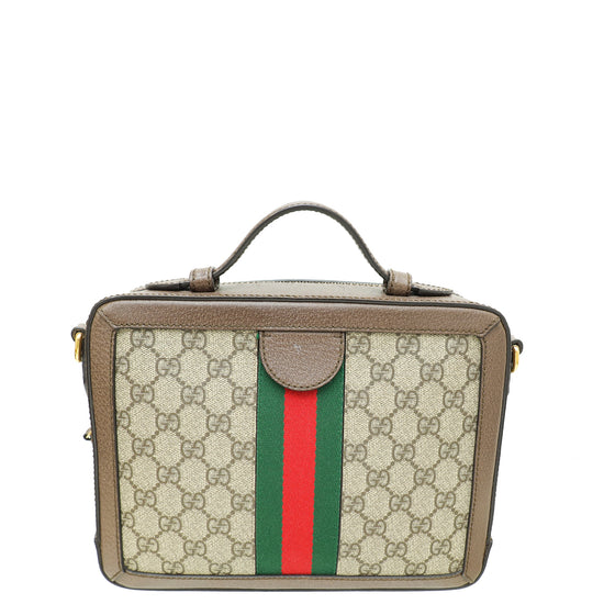 Gucci Bicolor GG Supreme Small Ophidia Top Handle Bag