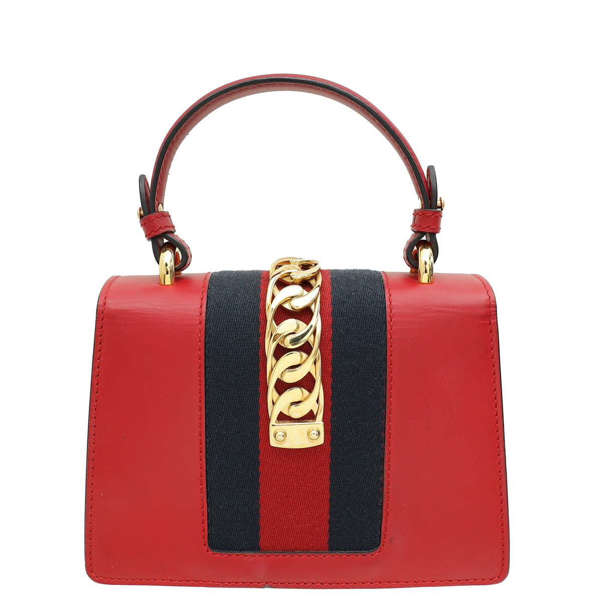 Gucci Red Sylvie Mini Top Handle Bag