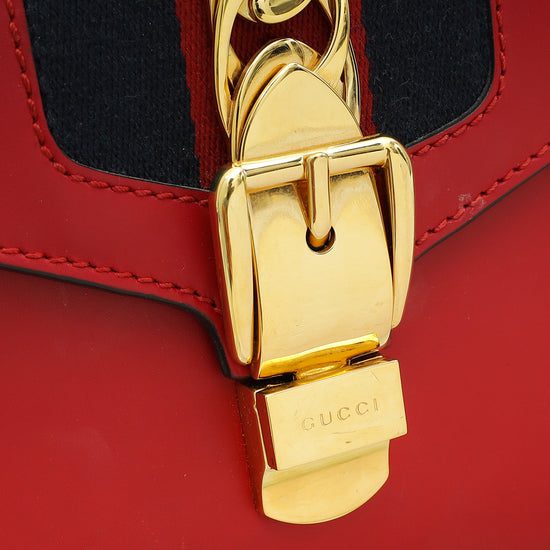 Gucci Red Sylvie Mini Top Handle Bag