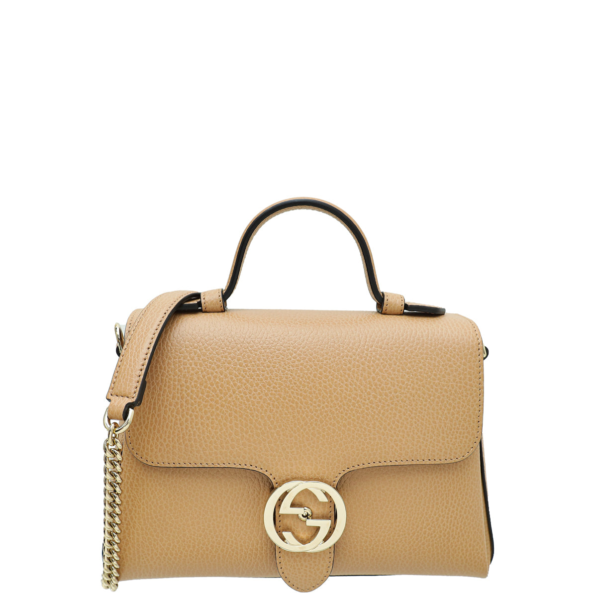 Gucci Beige Interlocking G Top Handle Bag-Gucci-THE CLOSET