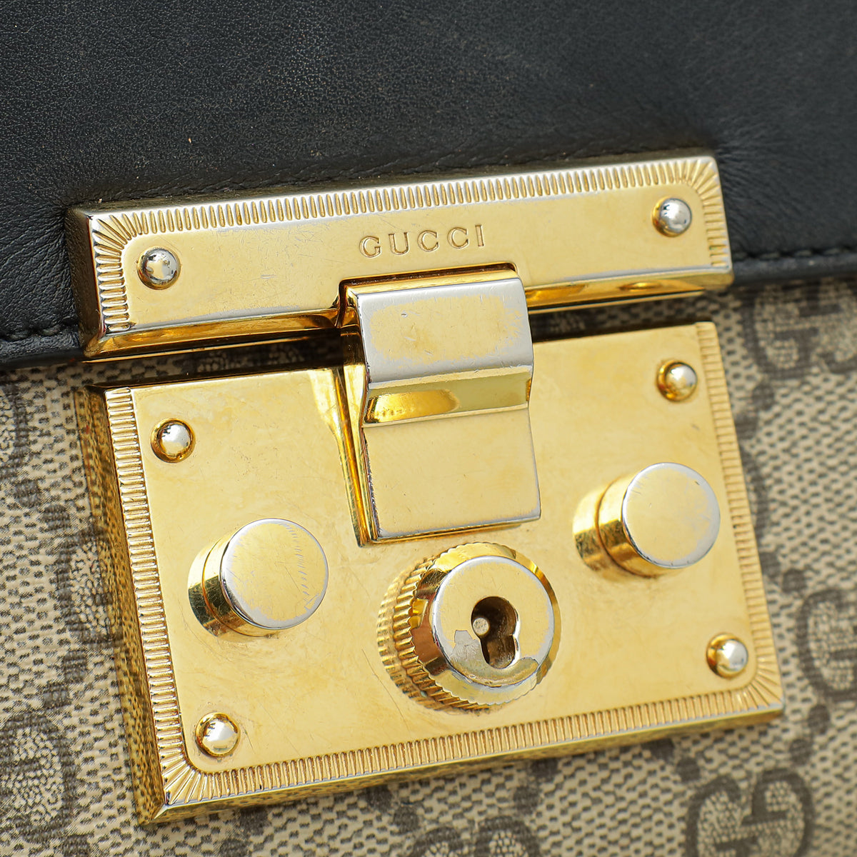 Gucci Tricolor GG Supreme Padlock Small Bag
