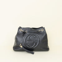 Gucci Black Soho Tassel Tote Medium Bag