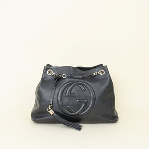 Gucci Black Soho Tassel Tote Medium Bag
