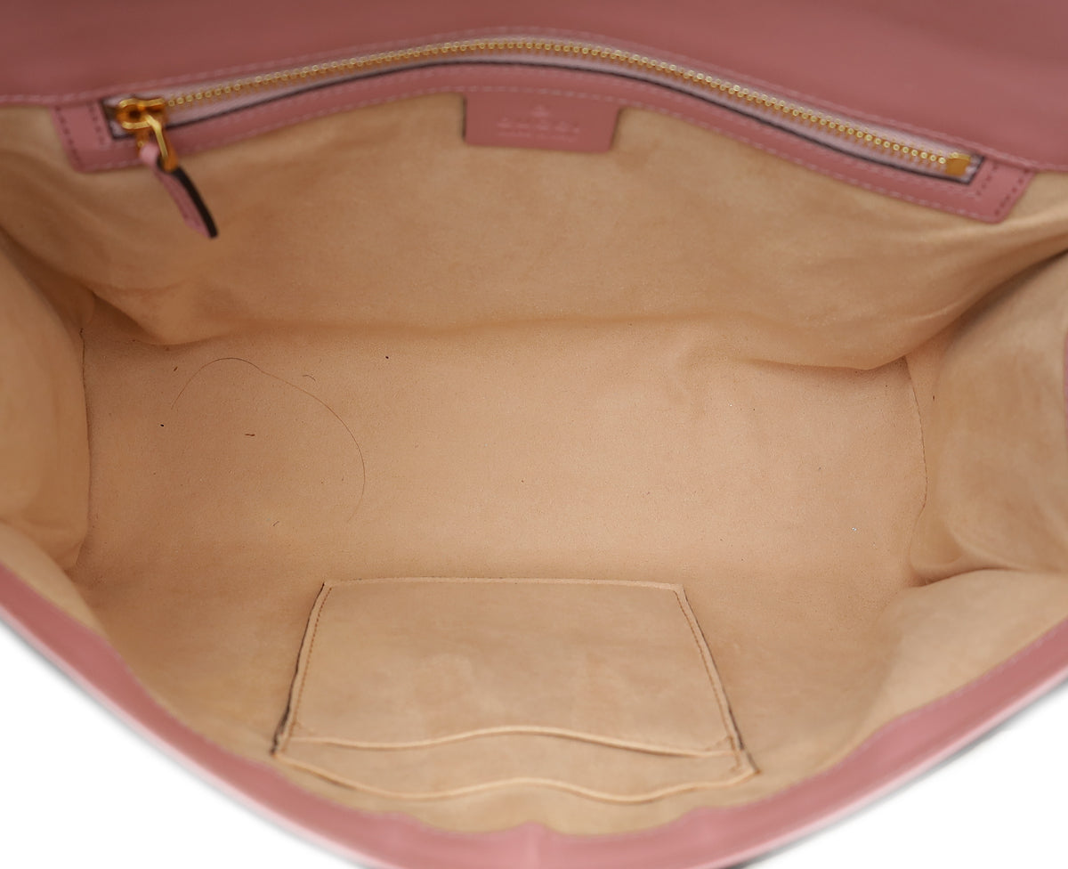 Gucci Pink Guccissima Padlock Medium Bag