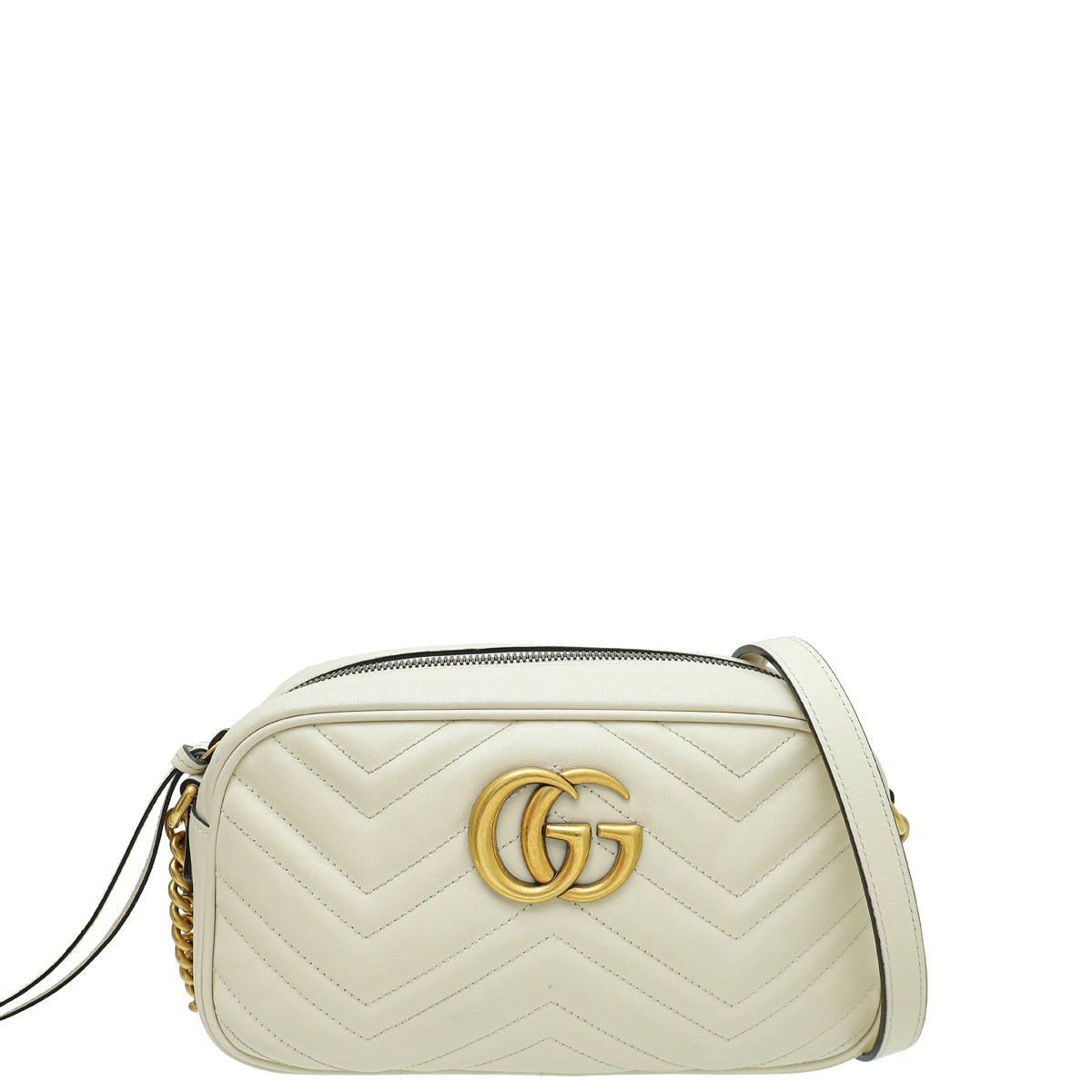 Gucci Cream GG Marmont Camera Small Shoulder Bag-Gucci-THE CLOSET