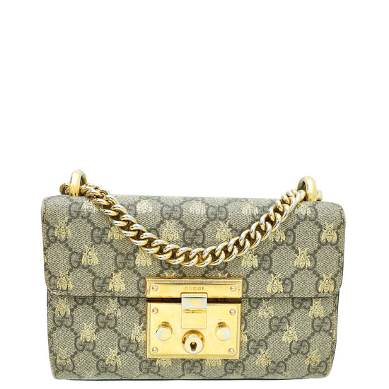 Gucci small padlock gg supreme shoulder bag best sale