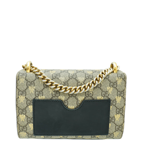 Gucci Bicolor GG Supreme Monogram Bees Small Padlock Bag