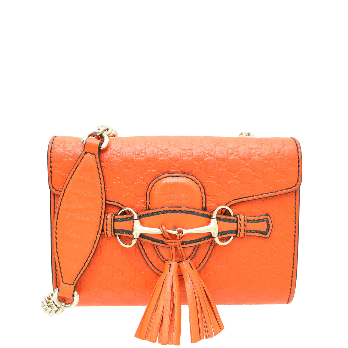 Gucci Orange GG Microguccissima Emily Mini Chain Bag