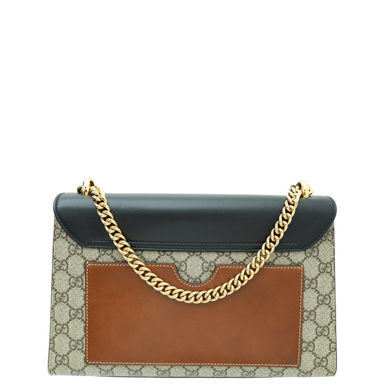 Gucci Tricolor GG Supreme Padlock Medium Shoulder Bag
