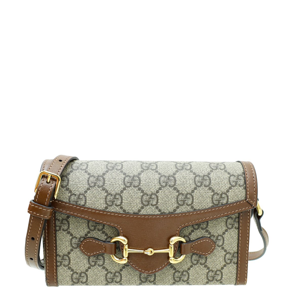 Gucci Bicolor GG Supreme Horsebit 1955 Mini Bag-Gucci-THE CLOSET