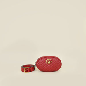 Gucci Red GG Marmont Mini Belt Bag