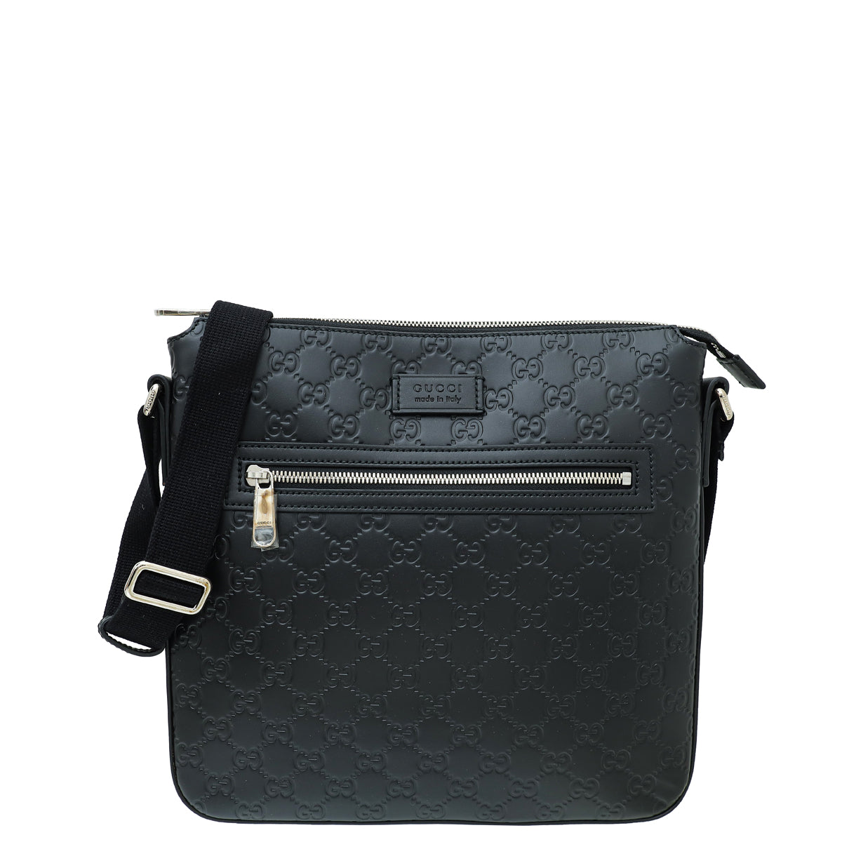 Gucci Black GG Guccissima Messenger Bag-Gucci-THE CLOSET