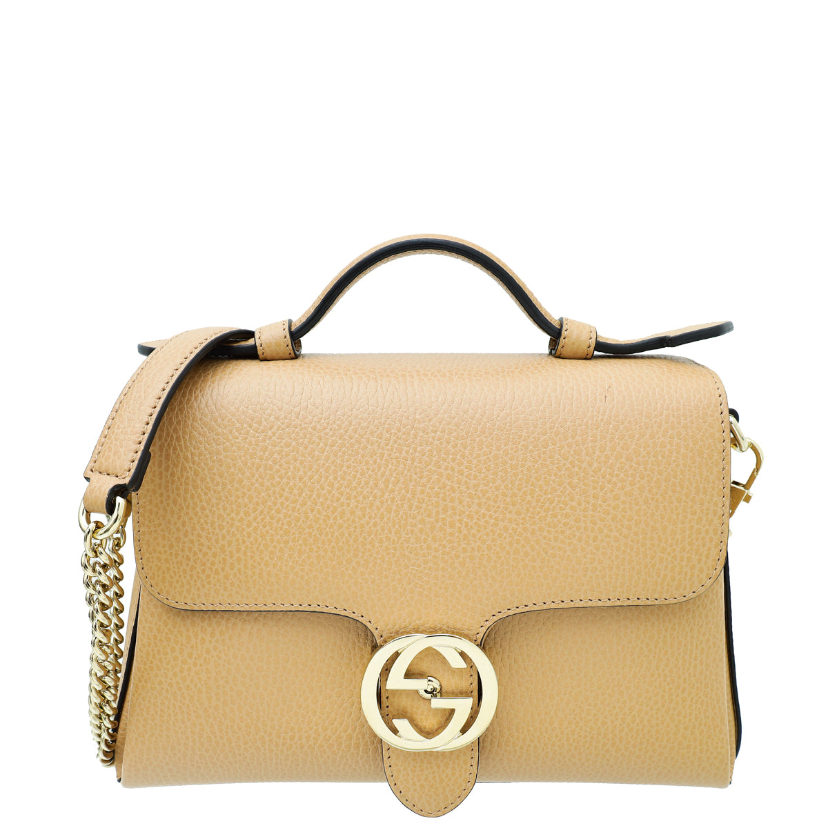 Gucci Beige Interlocking G Top Handle Bag-Gucci-THE CLOSET