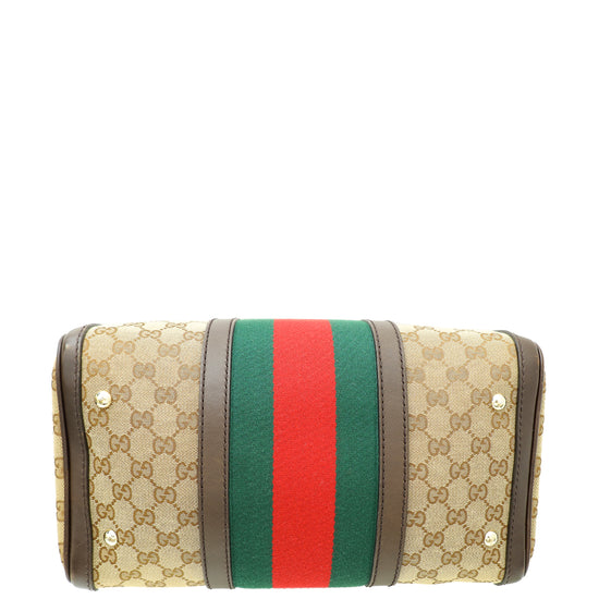 Gucci Multicolor GG Supreme Vintage Web Joy Boston Medium Bag