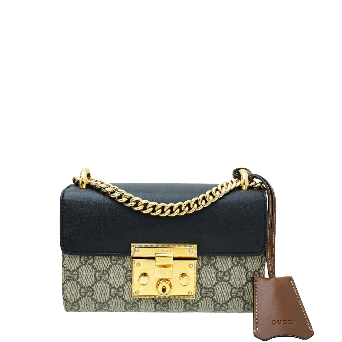 Gucci Tricolor GG Supreme Padlock Small Shoulder Bag W/ W.B INITIALS-Gucci-THE CLOSET