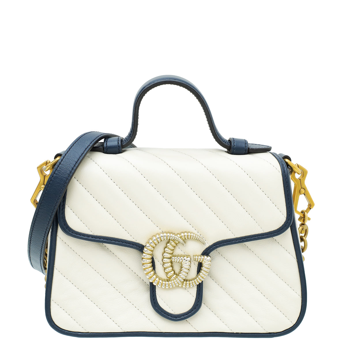 Marmont Mini Gucci White And Blue Bag Gucci Bicolor Torchon GG