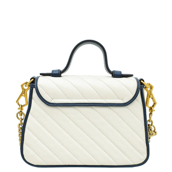 Gucci Bicolor Torchon GG Marmont Top Handle Mini Bag