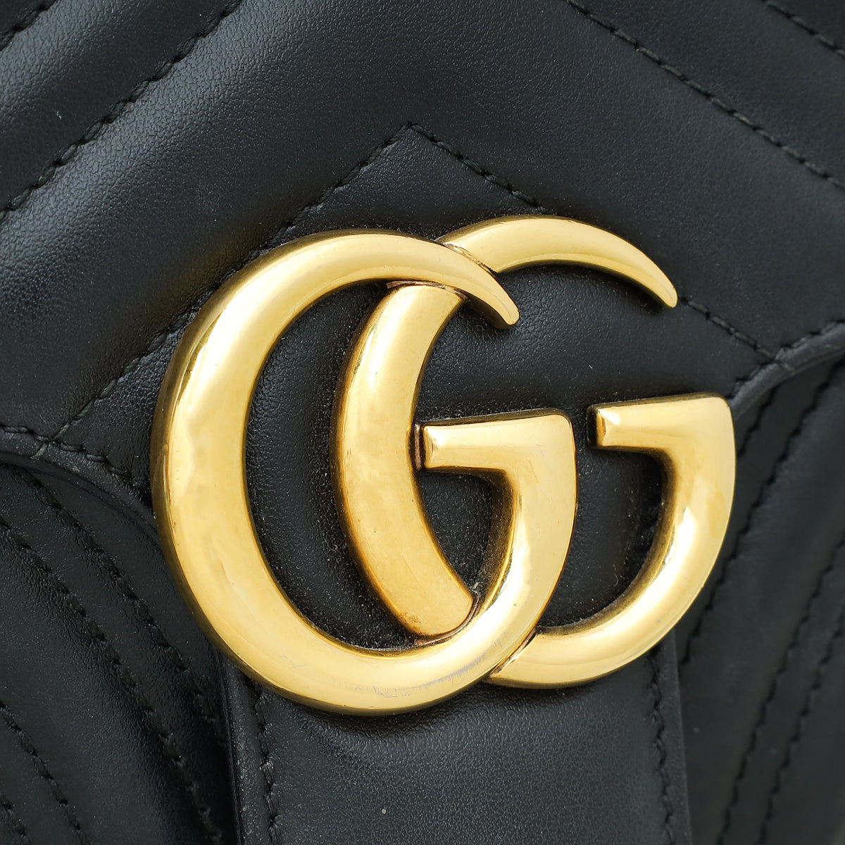 Gucci Black GG Marmont Flap Small Bag