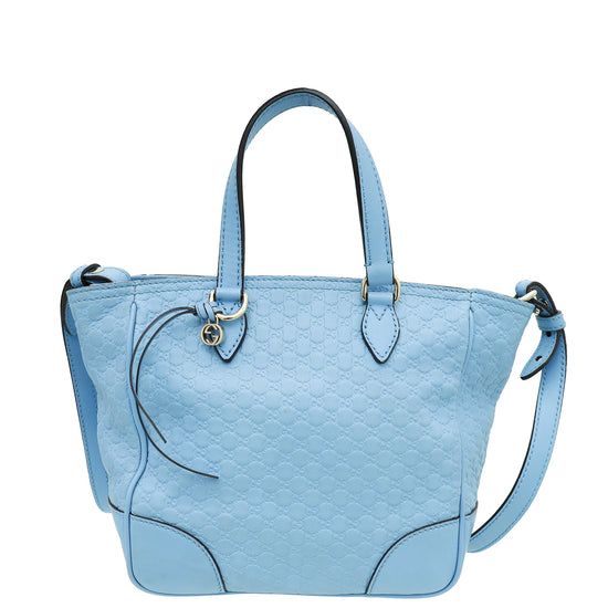 Gucci Sky Blue Microguccissima Bree Tote Bag