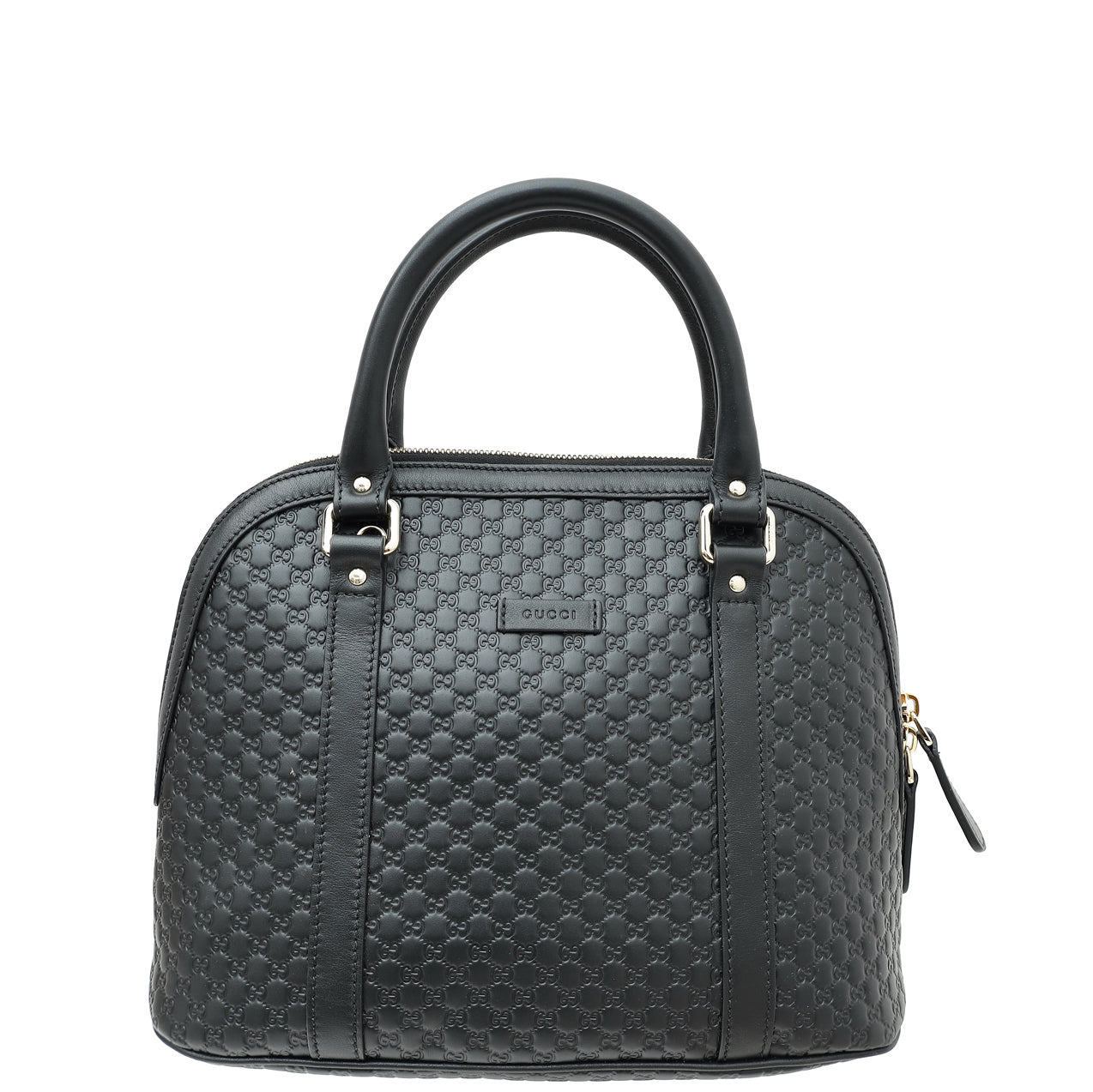 Gucci Black GG Microguccissima Dome Satchel Medium Bag