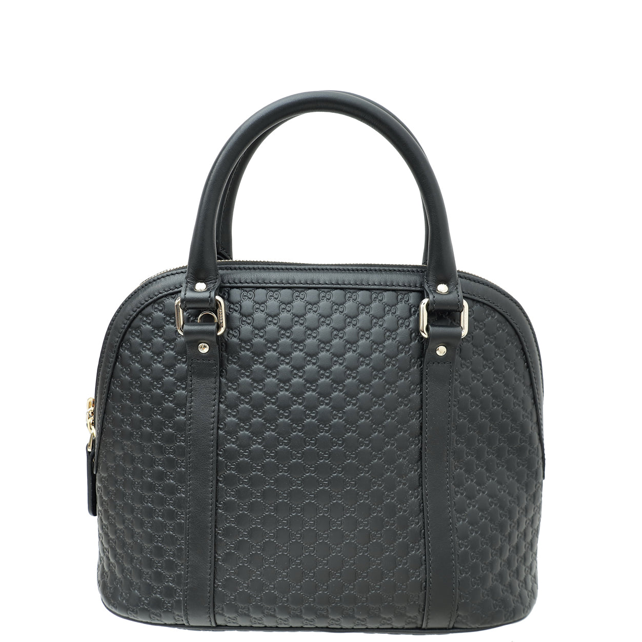 Gucci Black GG Microguccissima Dome Satchel Medium Bag