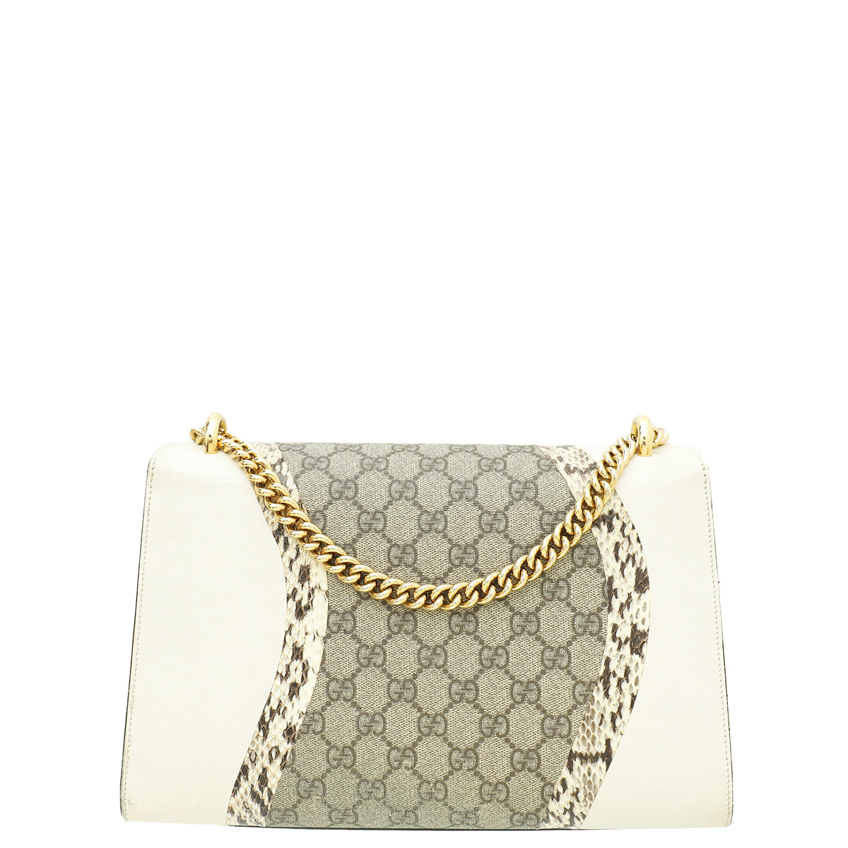 Gucci Bicolor GG Supreme Python Padlock Medium Shoulder Bag