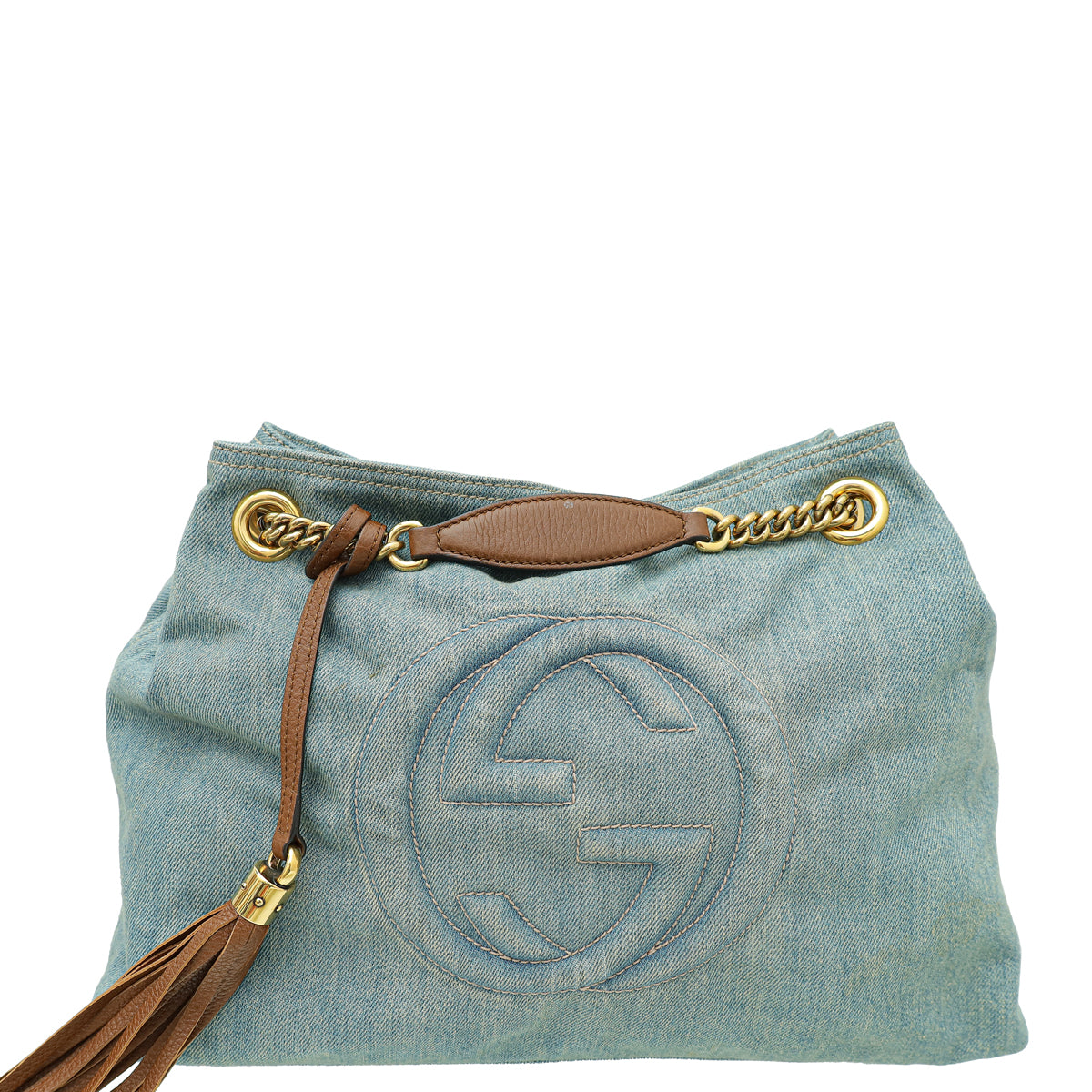 Gucci Blue Denim Soho Medium Shoulder Bag-Gucci-THE CLOSET