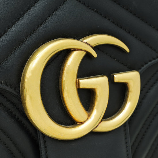 Gucci Black GG Marmont Medium Shoulder Bag