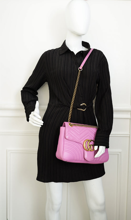 Gucci Purple GG Marmont Matelasse Large Shoulder Bag