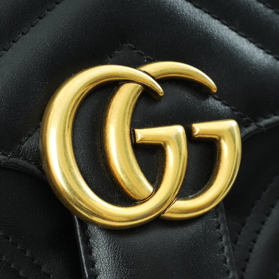 Gucci Black GG Marmont Top Handle Mini Bag