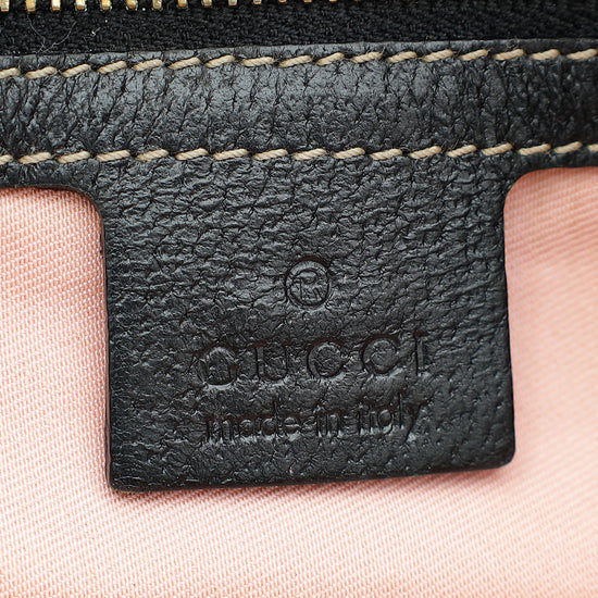 Load image into Gallery viewer, Gucci Black Multicolor Printed Silk Satin Charmy Boston Bag
