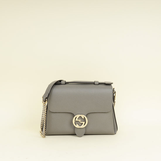 Gucci Gray Interlocking G Top Handle Bag
