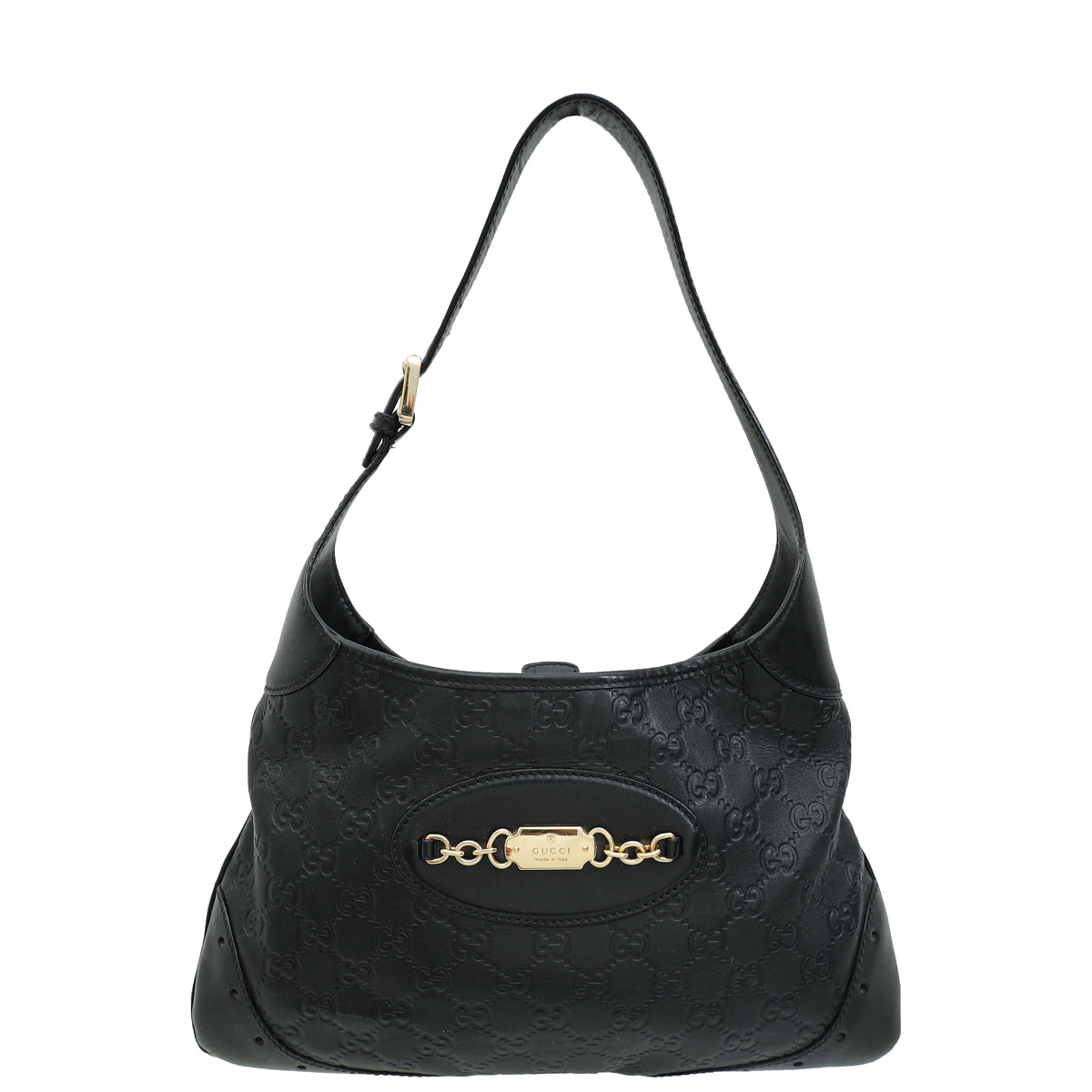 Gucci Black GG Guccissima Punch Hobo Bag