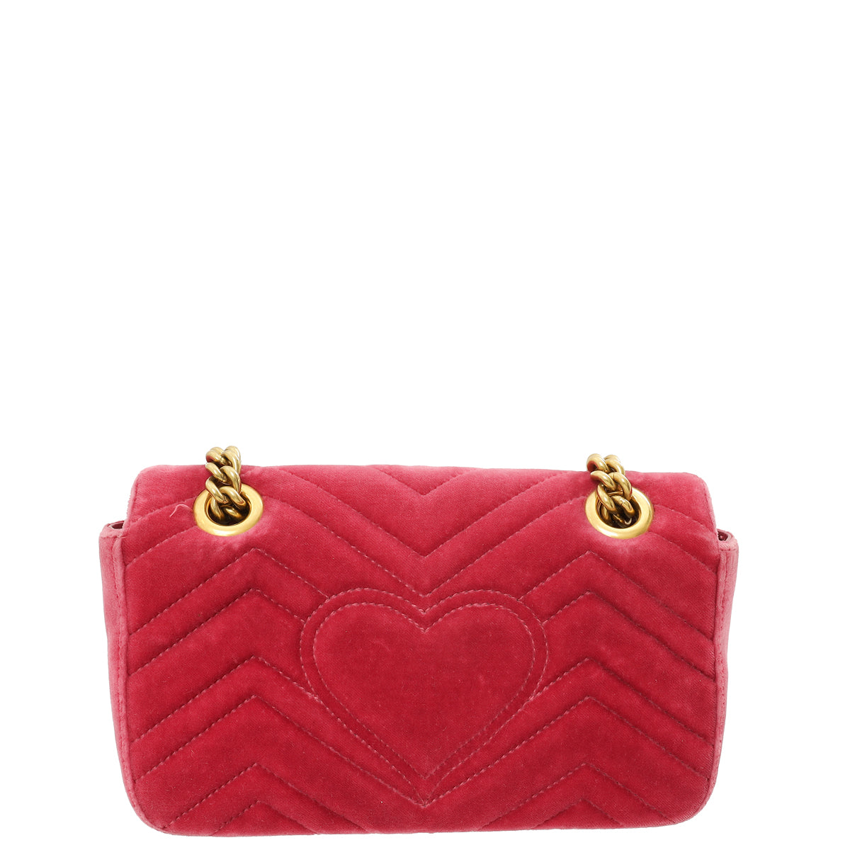 Gucci Pink Velvet GG Marmont Mini Shoulder Bag-Gucci-THE CLOSET