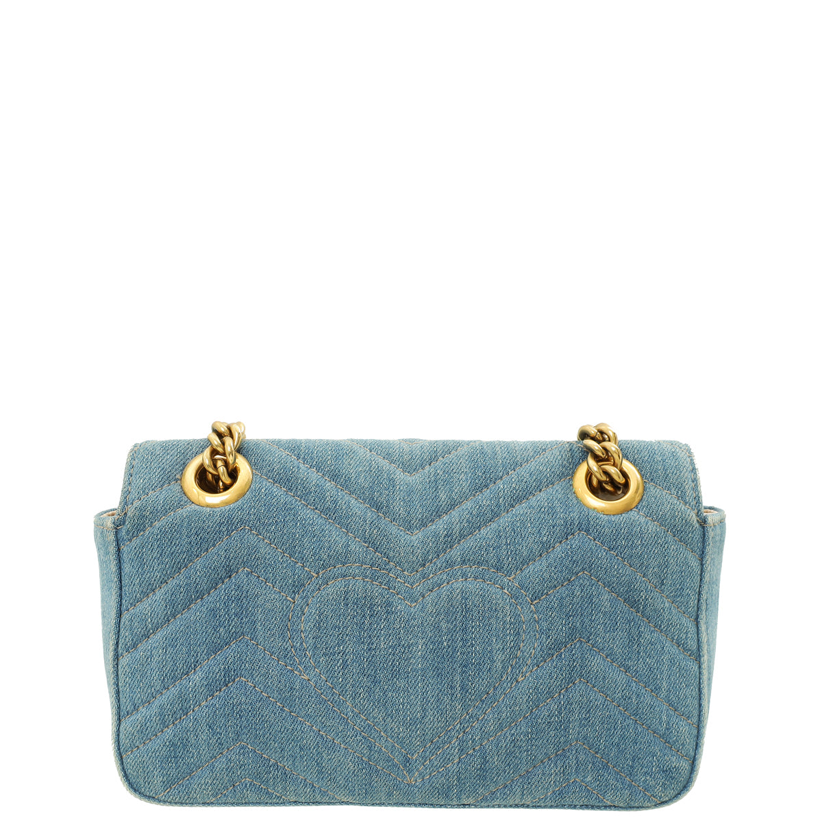 Gucci Blue Denim GG Pearly Marmont Mini Shoulder Bag