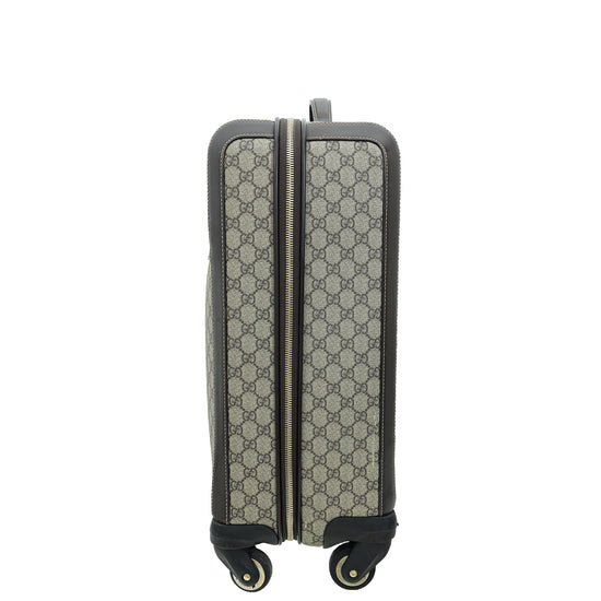 Gucci Bicolor GG Supreme Selleria 4-Wheeled Carry On Suitcase