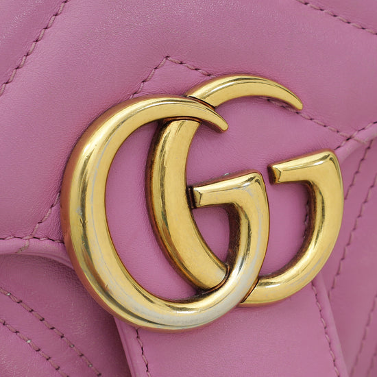 Gucci Pink GG Marmont Mini Shoulder Bag