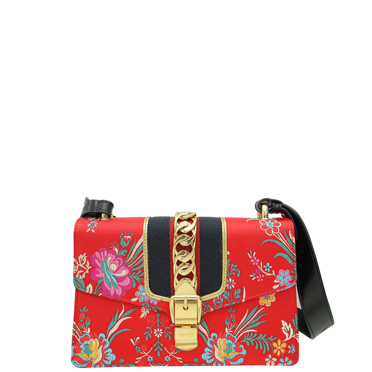 Gucci Multicolor Sylvie Jacquard Floral Small Shoulder Bag-Gucci-THE CLOSET