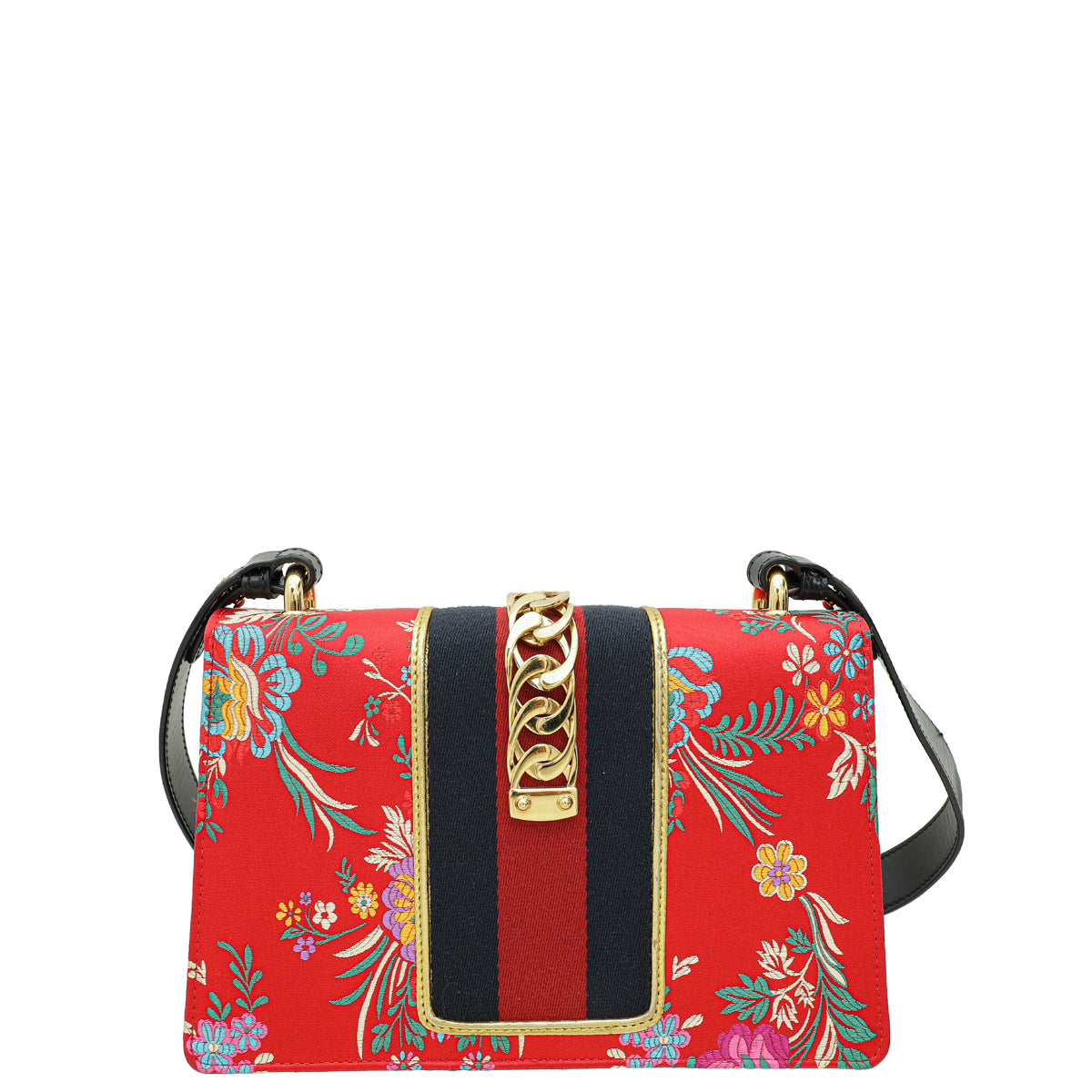 Gucci Multicolor Sylvie Jacquard Floral Small Shoulder Bag-Gucci-THE CLOSET