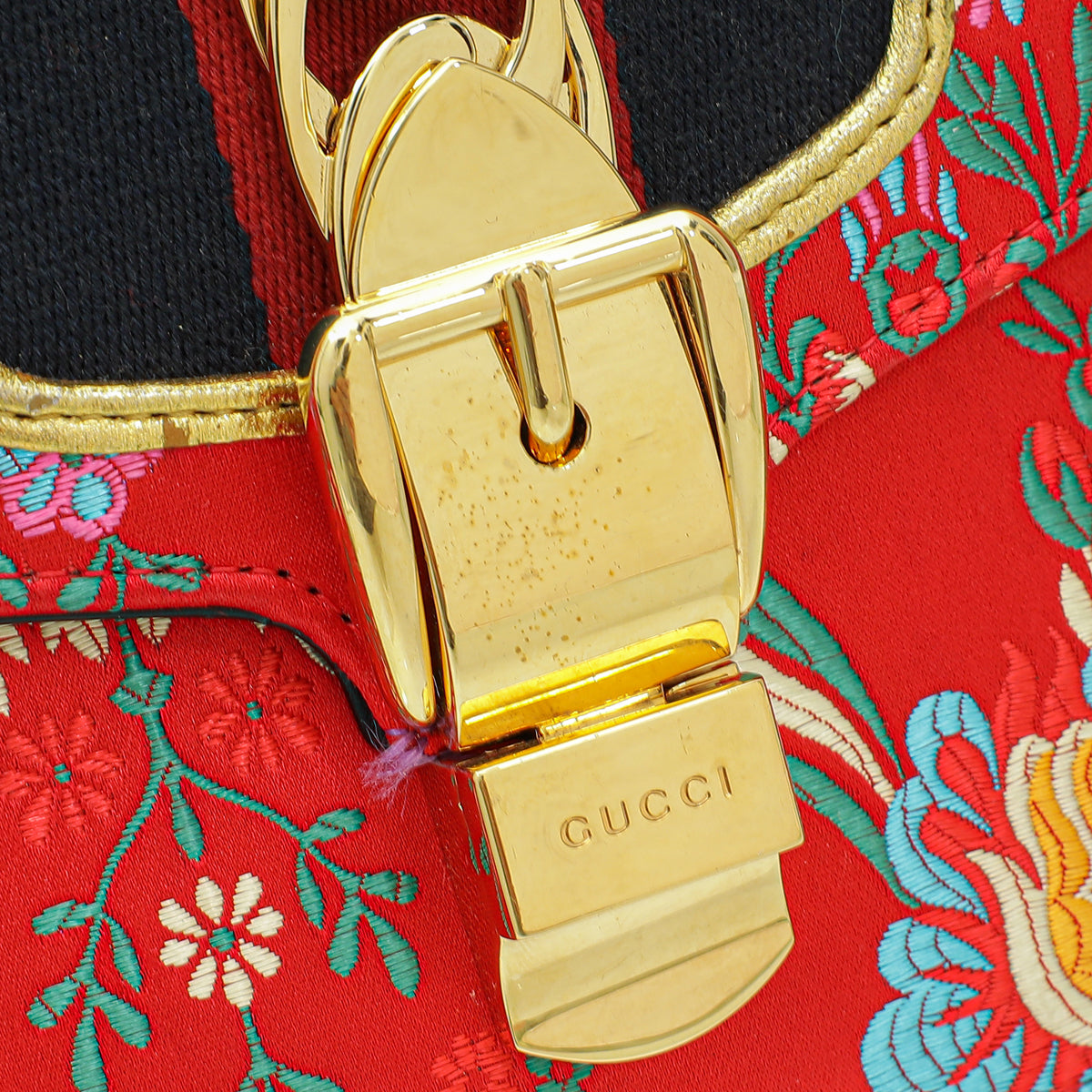 Gucci Multicolor Sylvie Jacquard Floral Small Shoulder Bag