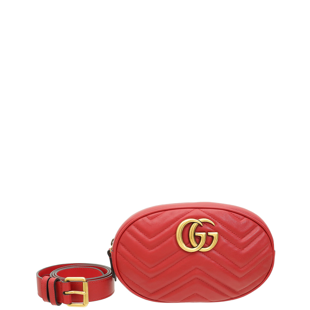 Gucci Red GG Marmont Small Belt Bag