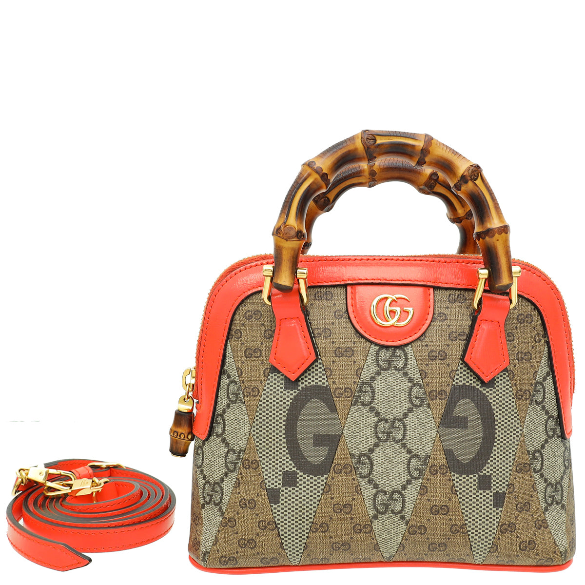 Gucci Bicolor Diana Bamboo Patchwork Mini Bag