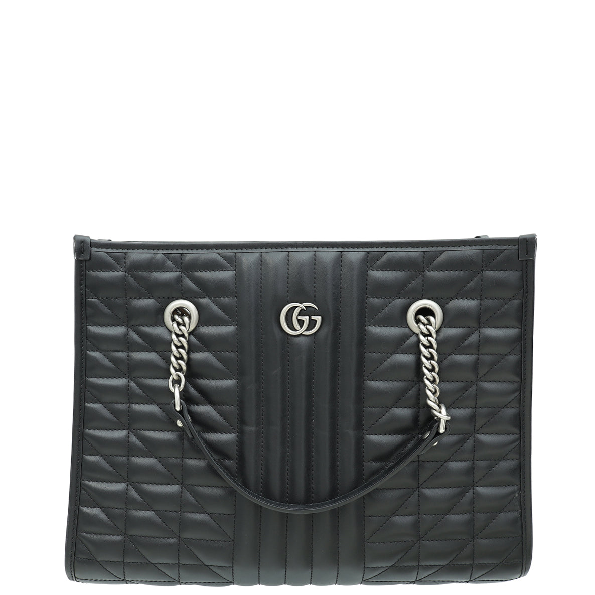 Gucci Black GG Marmont Matelasse Aria Medium Tote Bag-Gucci-THE CLOSET